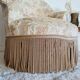 Antique flowered toad armchair with fringes