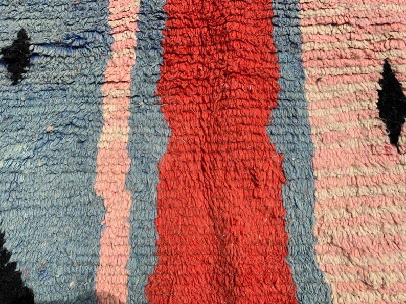 Handwoven, colorful pure wool rug, size 250 x 250 cm