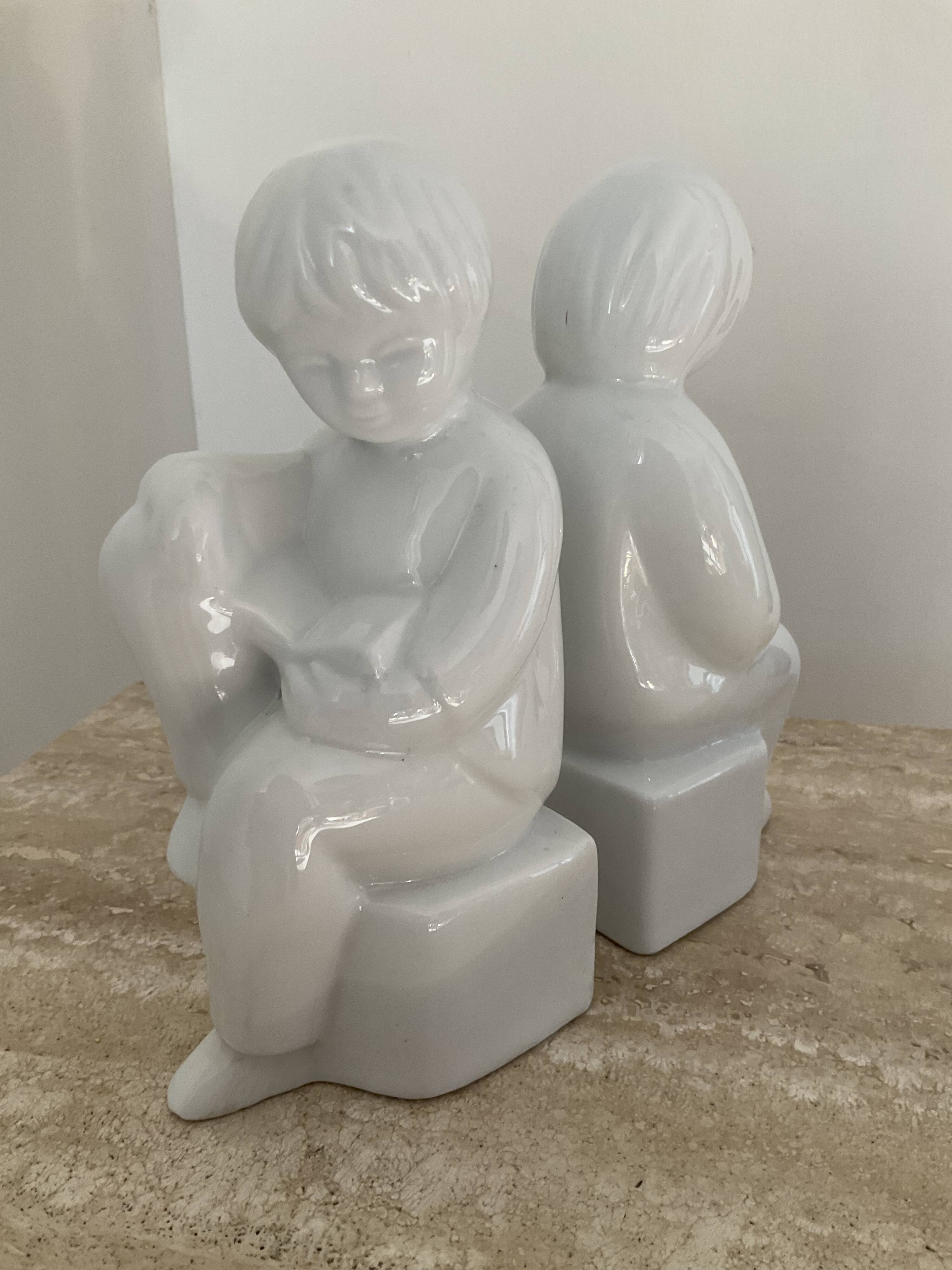 Pair of vintage ceramic bookends 70s-80s