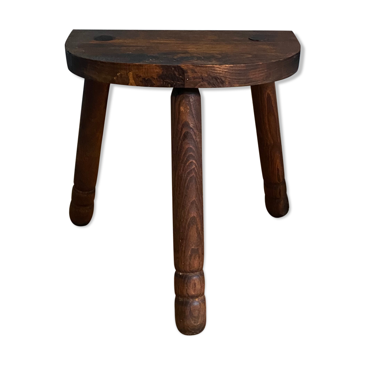 Tabouret de ferme bois tripode vintage