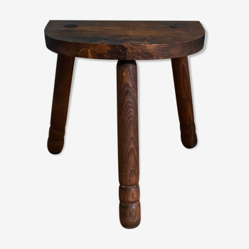 Vintage tripod wood farm stool