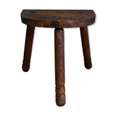 Tabouret de ferme bois tripode vintage