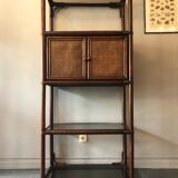 Bamboo and rattan bookcase 70s-80s