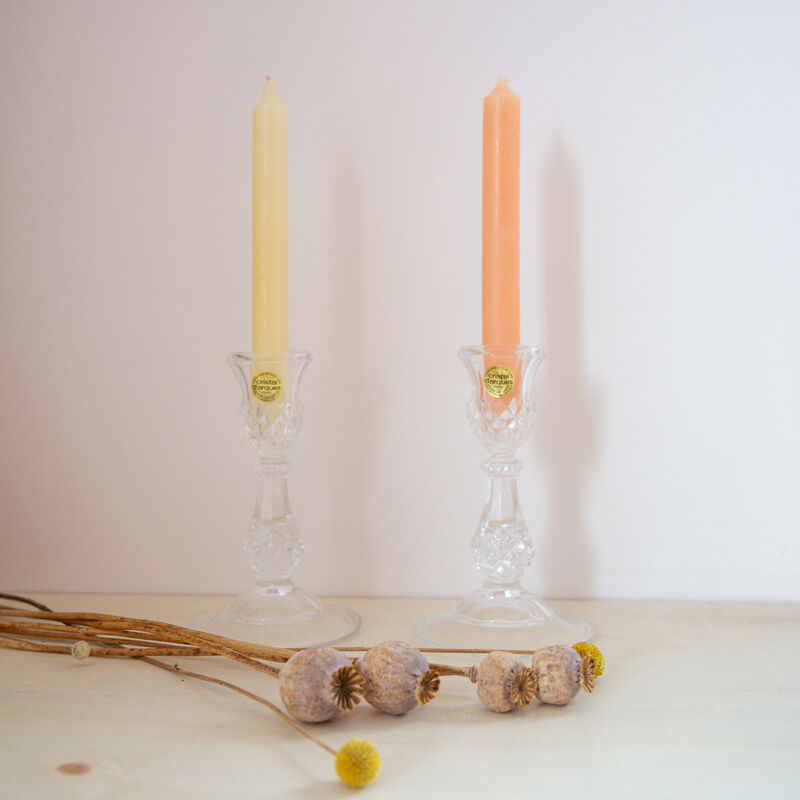 2 candle holders in arque crystal