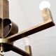 Art Deco period modernist four-light gilt brass pendant light circa 1930