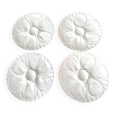 4 Pillivuyt white porcelain oyster plates