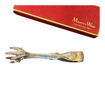 Pince à sucre Mappin and Webb en métal argenté modèle Russell