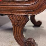 Large colonial caned bench
