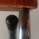 Vintage Brabantia step stool in wood, Skai and chrome metal