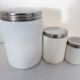 Lot of 3 old jars of laboratory glass color white