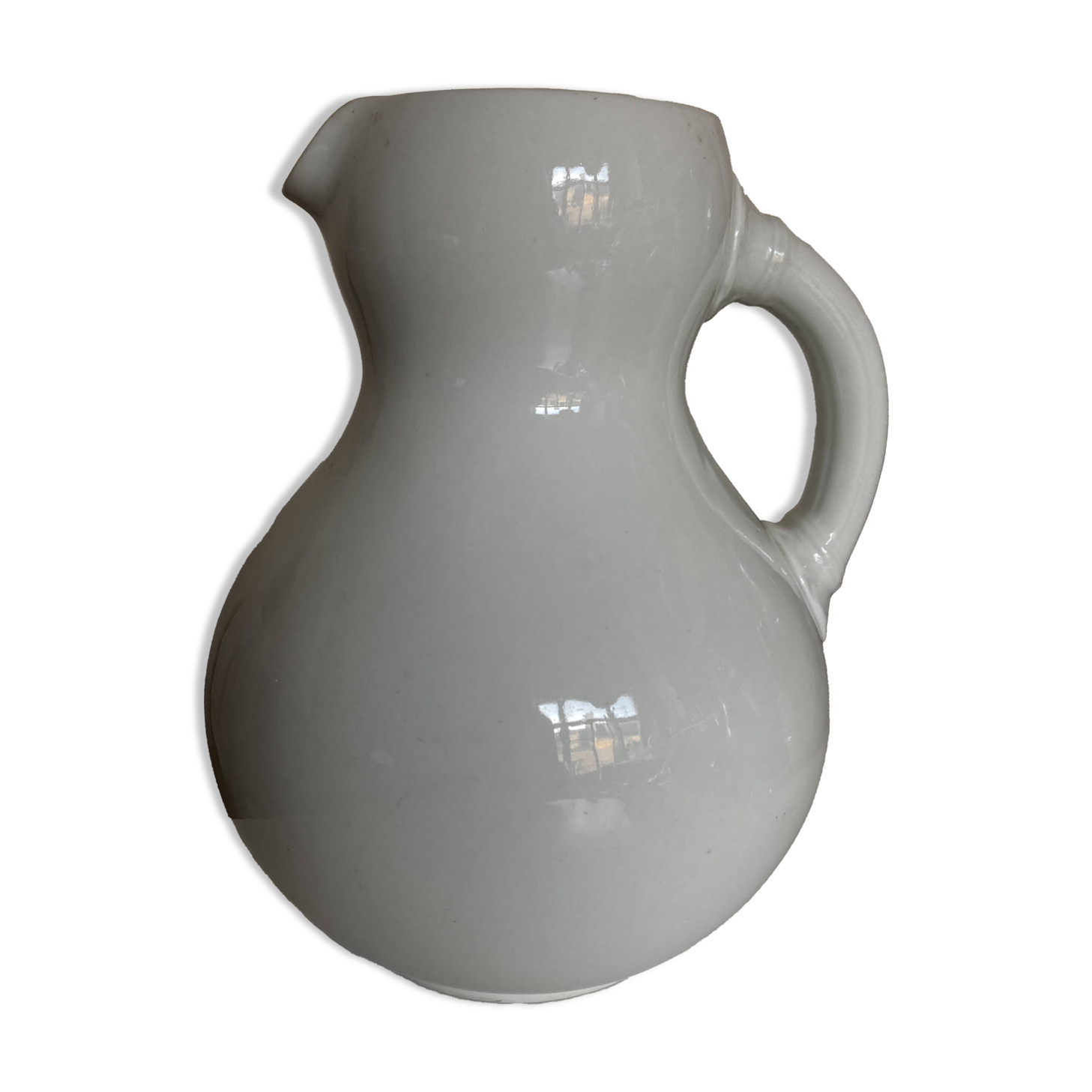 XXL white porcelain pitcher vase 19th century