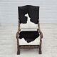 1950s, Danish highback armchair, genuine cowhide, oak wood.