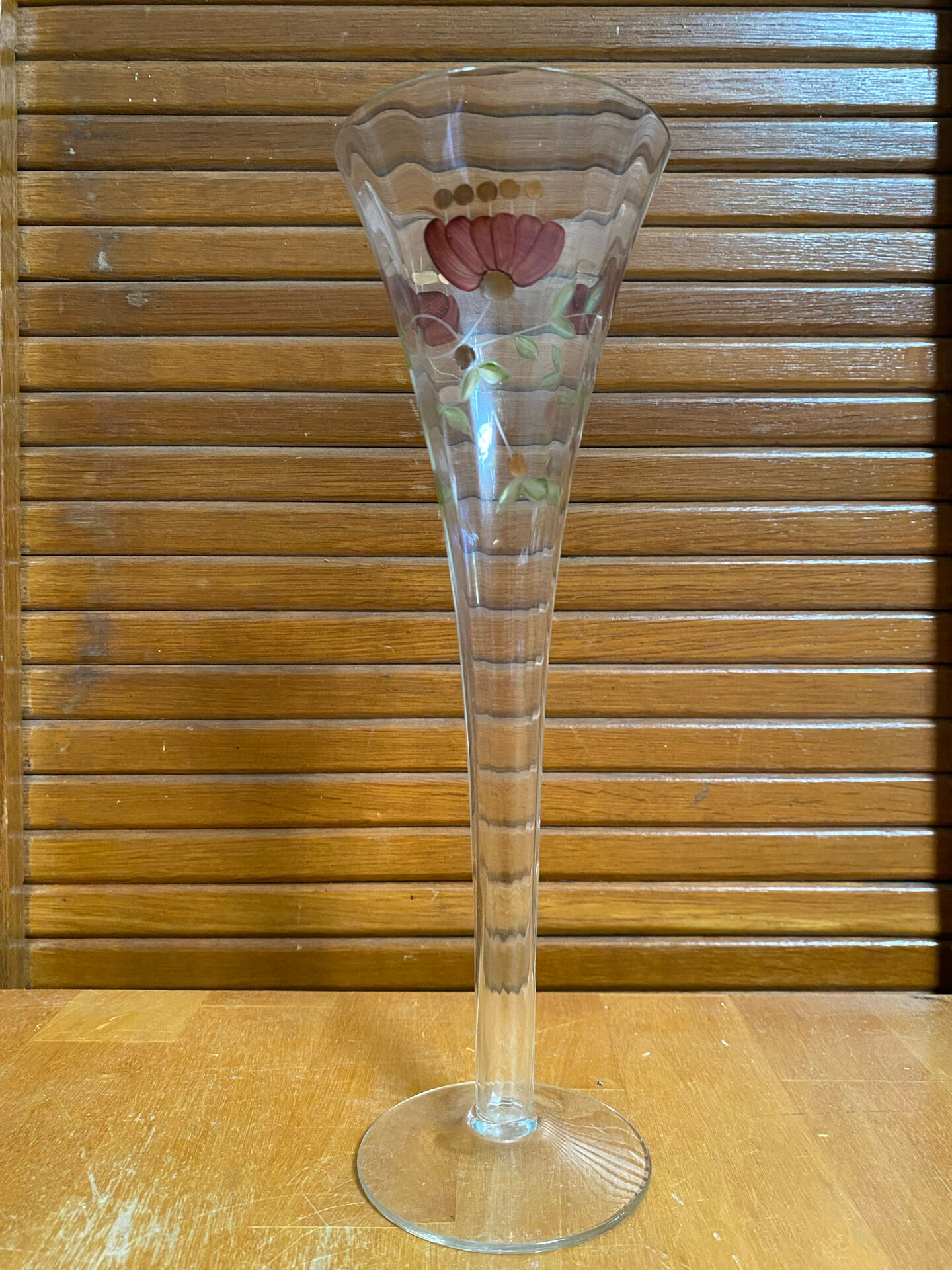Series 9 Champagne Flutes Fine Glass Hand-Painted Floral Decor Vintage #E3