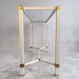 Iconic white console with designer spacer, signed Pierre Vandel Paris