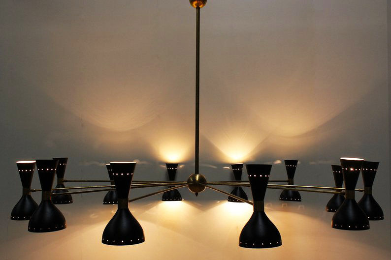 Very large chandelier Italian 24 lights Italian style years 50