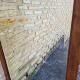 Art Deco oak mirror with bevelled glass from the 1930s.