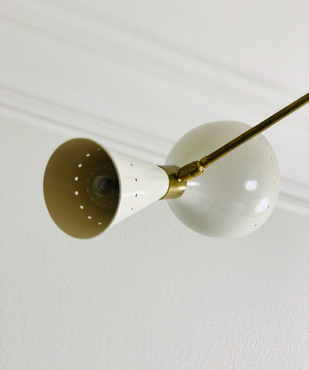 Asymmetric Italian Brass Ceiling Lamp  Style, 1950s Mid-Century