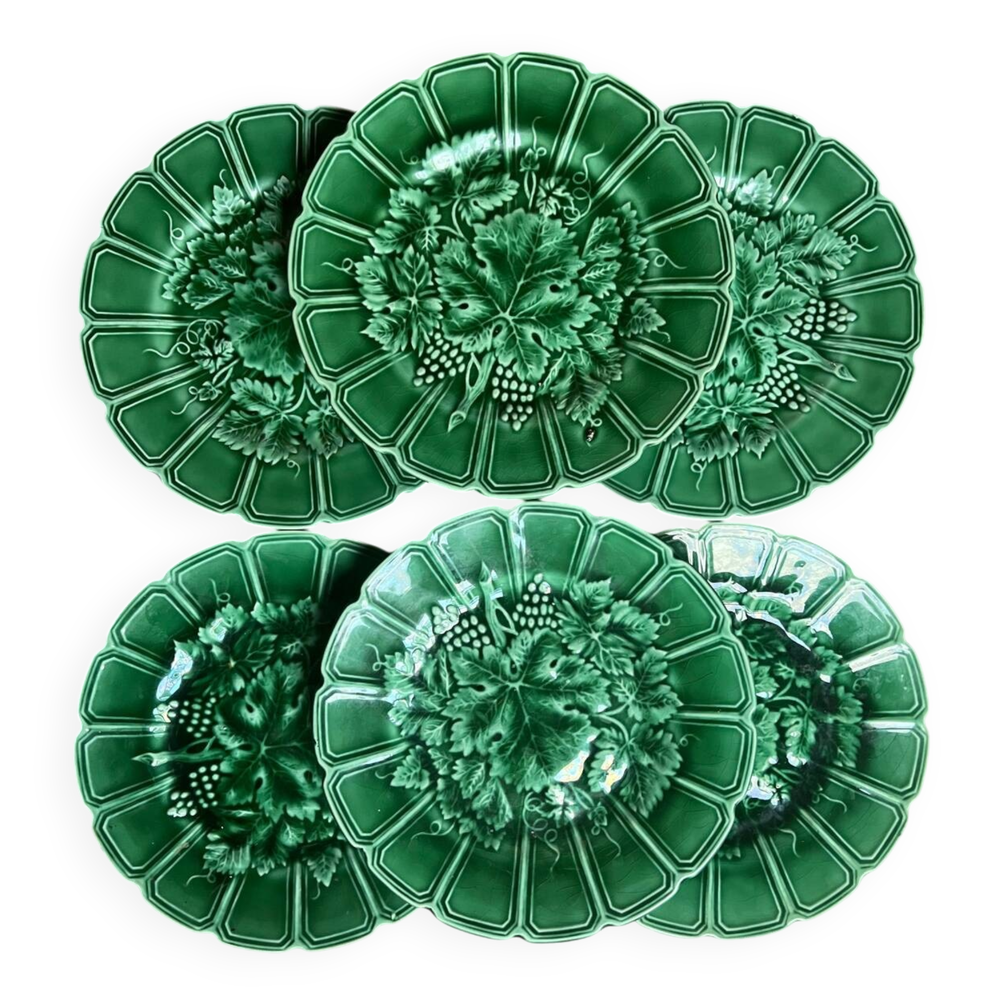 Sarreguemines - 6 barbotine plates