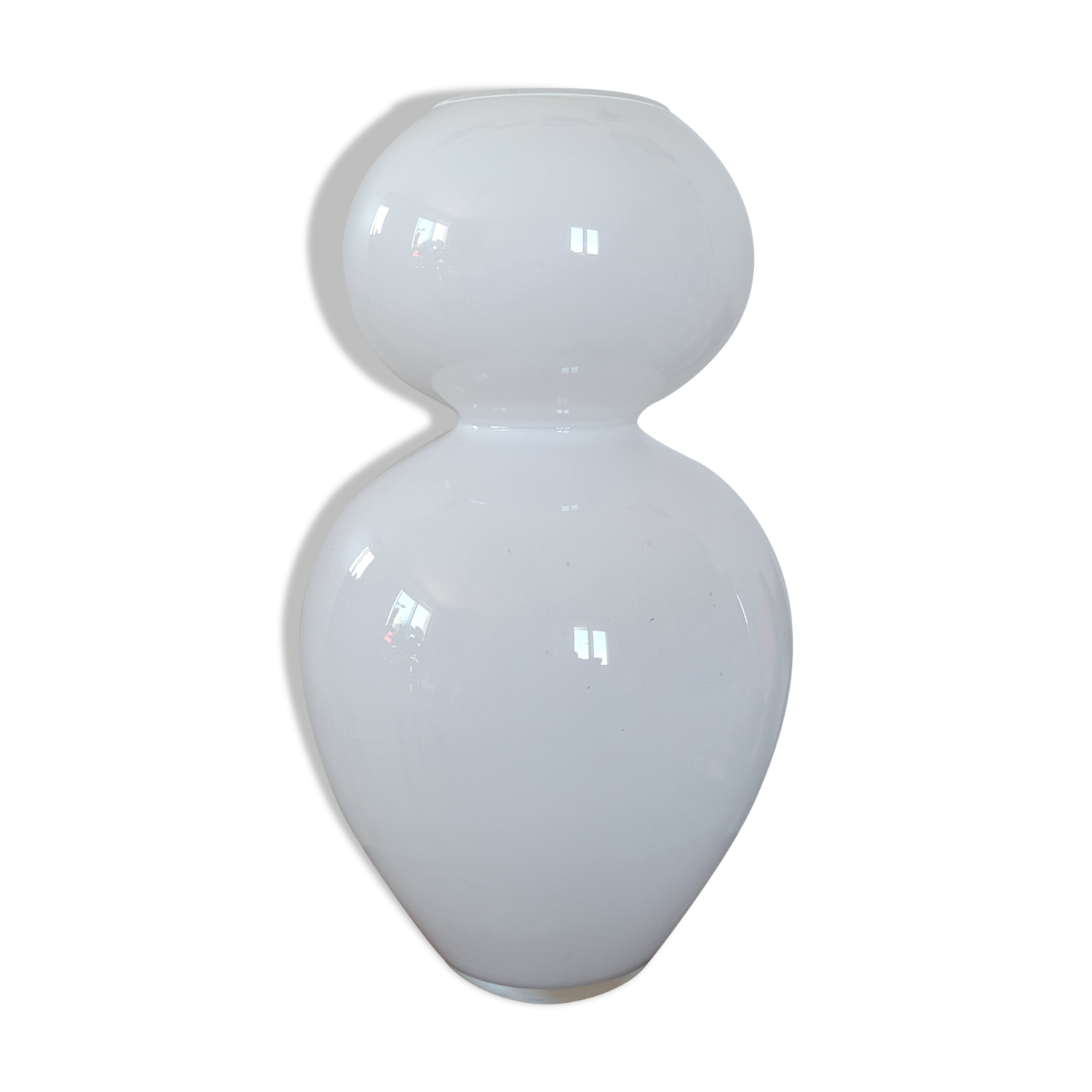 White opaline bubble vase