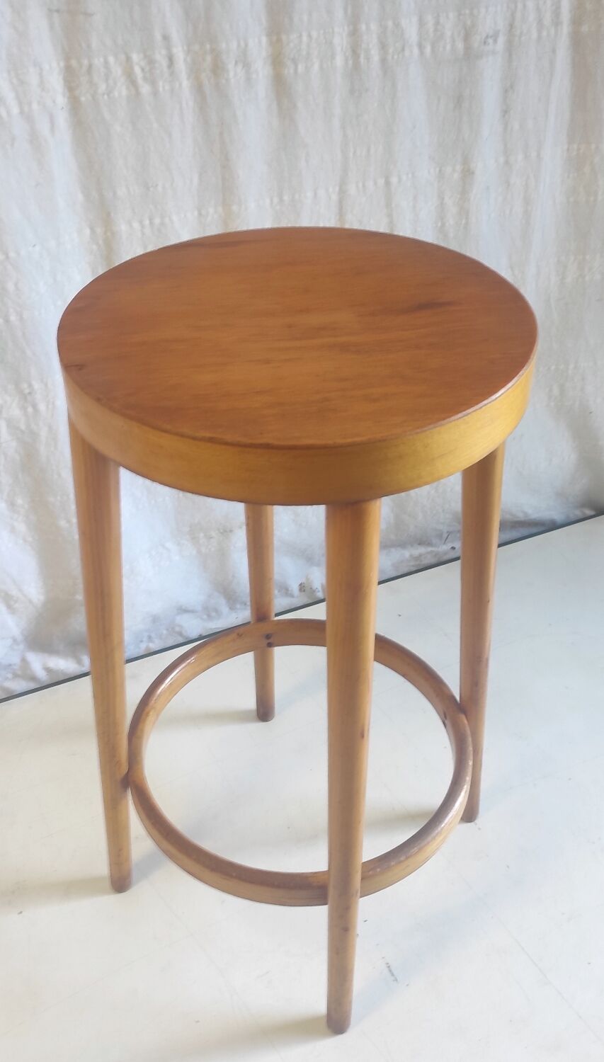 Tabouret de bar Baumann en bois massif années 50 60