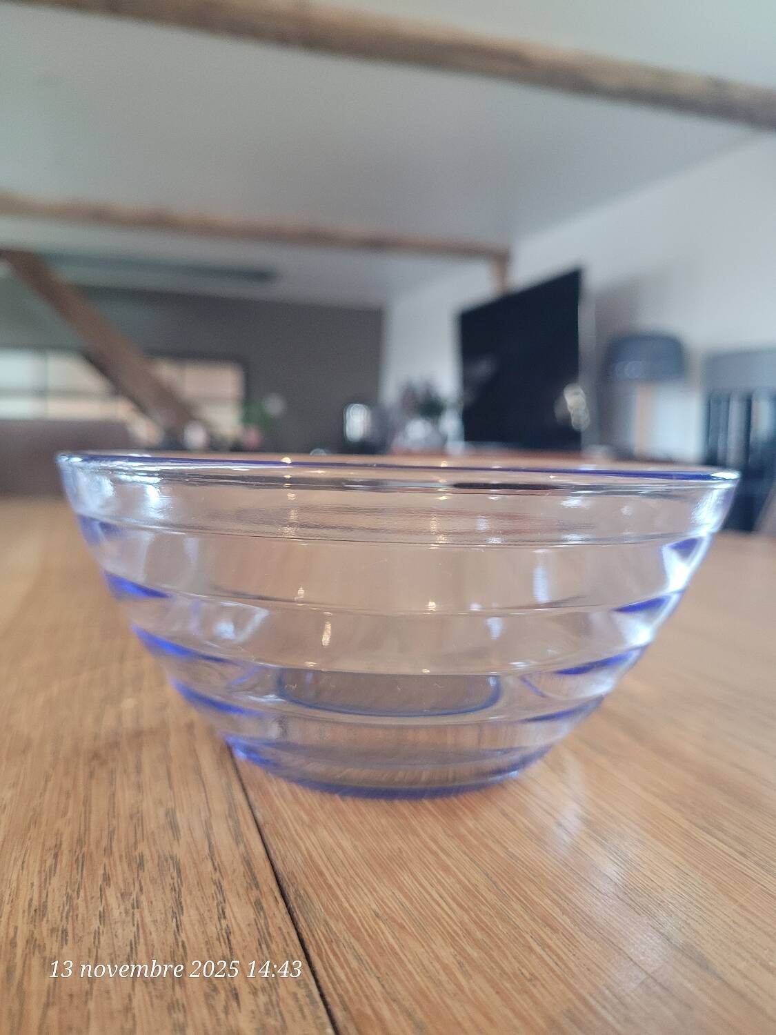 5 vintage blue tempered glass bowls