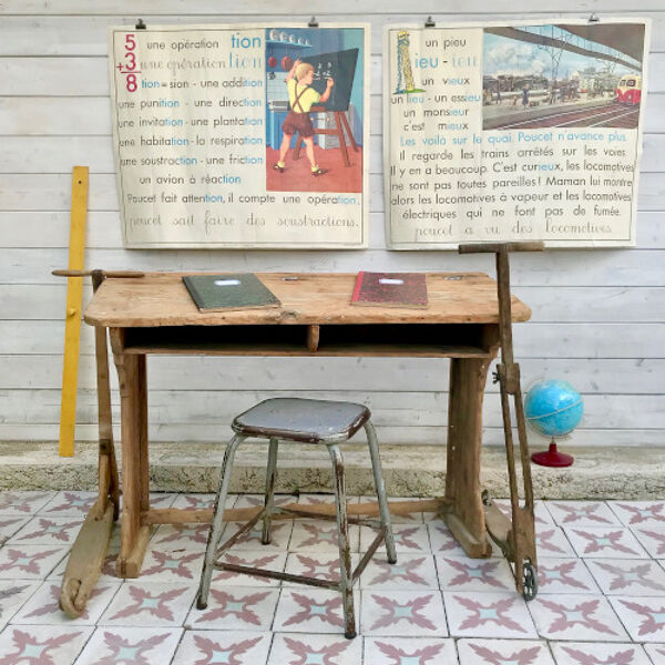 Bureau d’écolier double