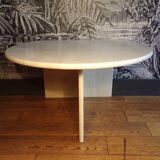 Travertine moon coffee table