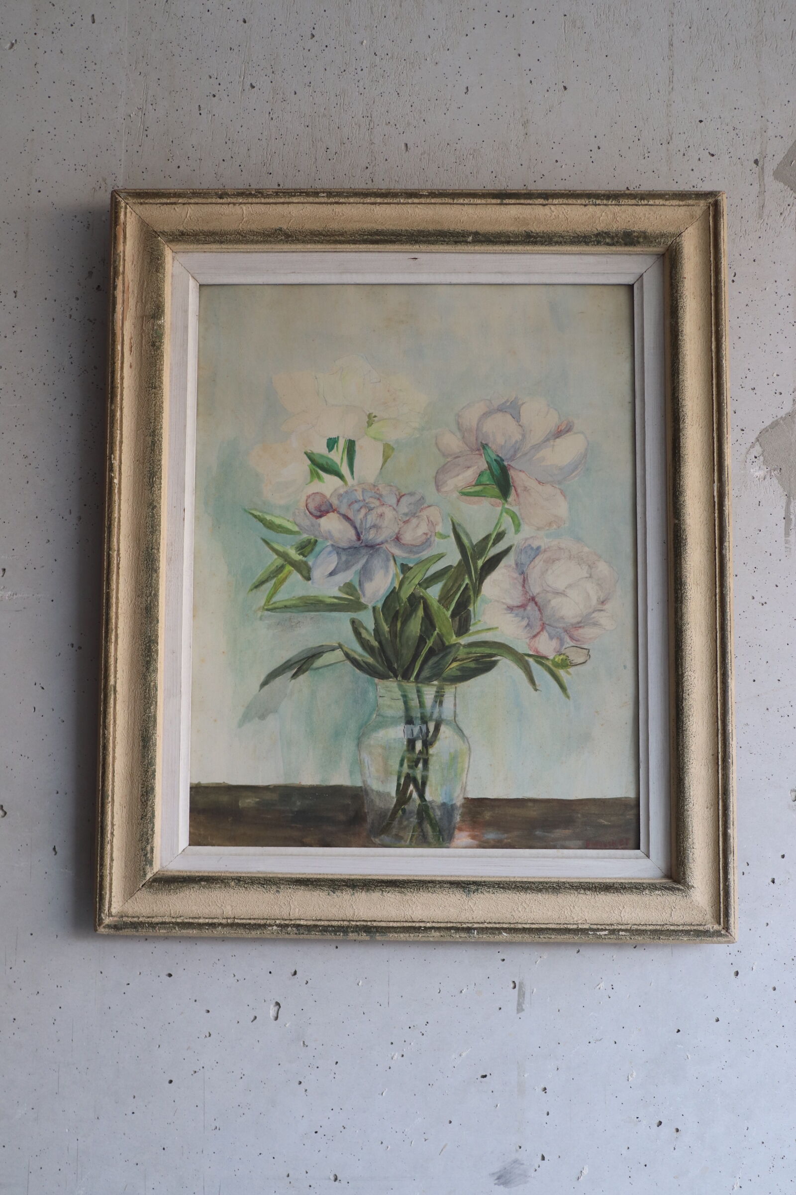 Nature morte aquarelle bouquet de pivoines