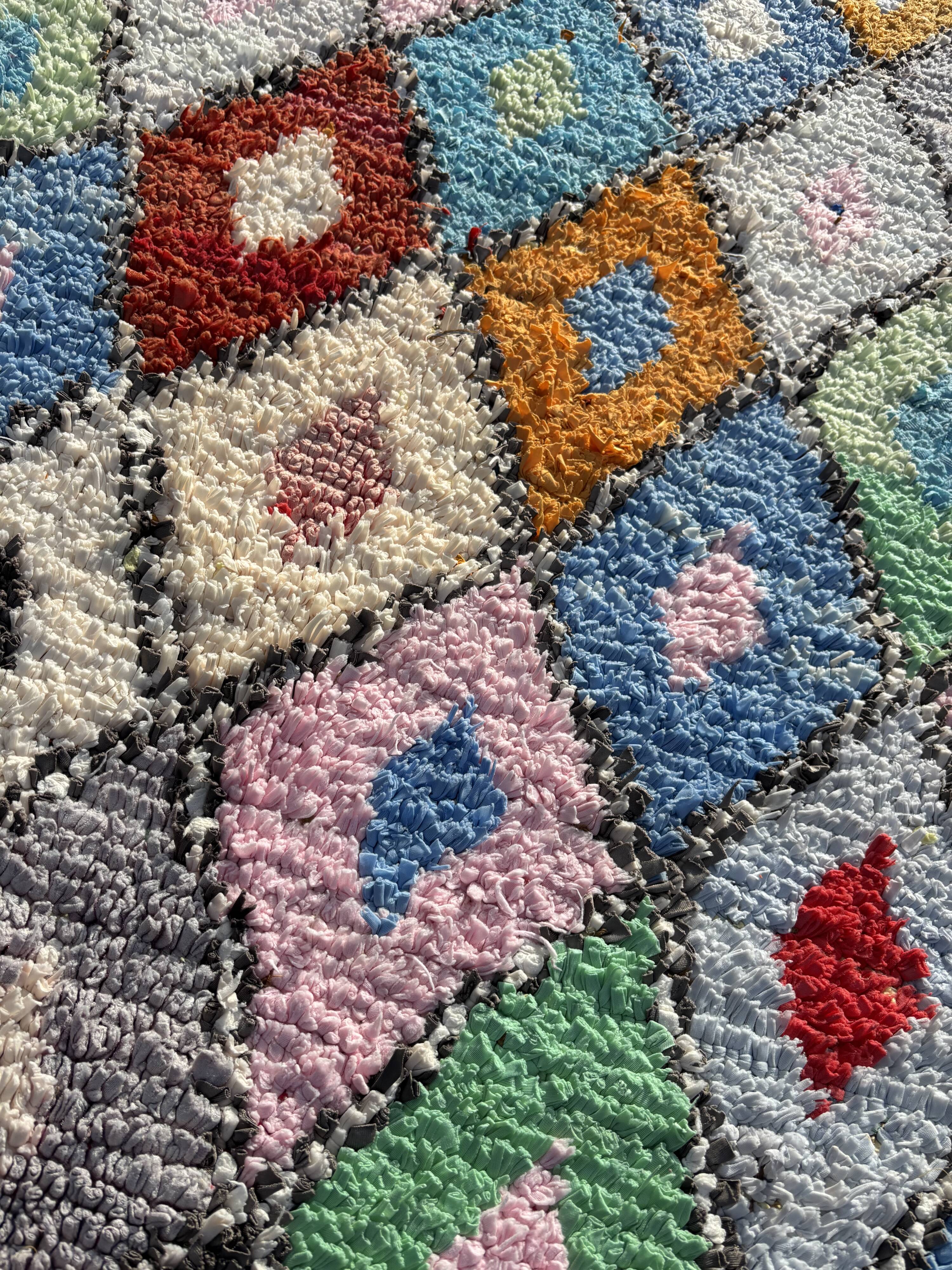Boucherouite Berber rug – 100 x 210 cm – Handmade in Morocco