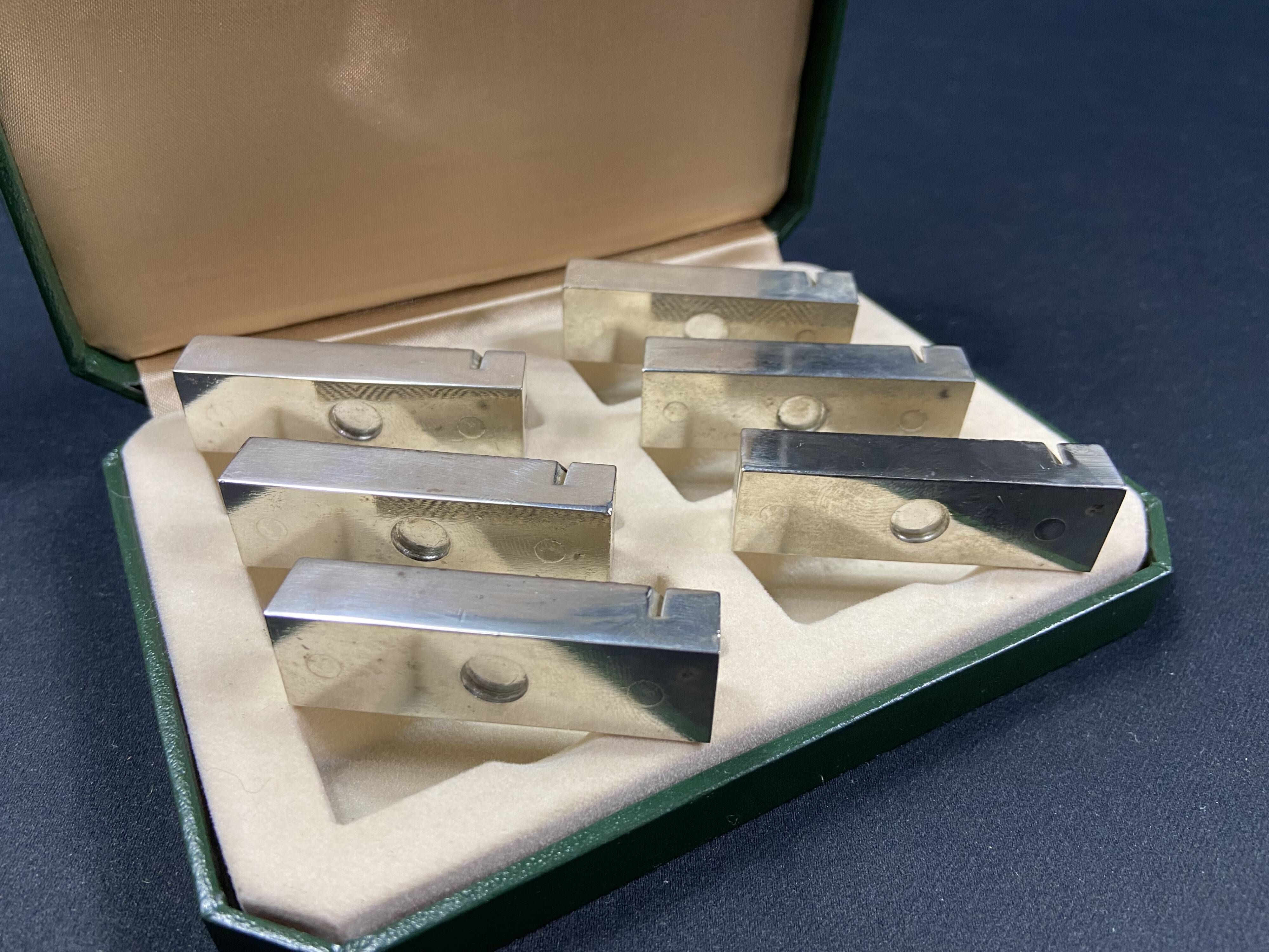 Complete set of 6 vintage metal menu holders 1960-1970