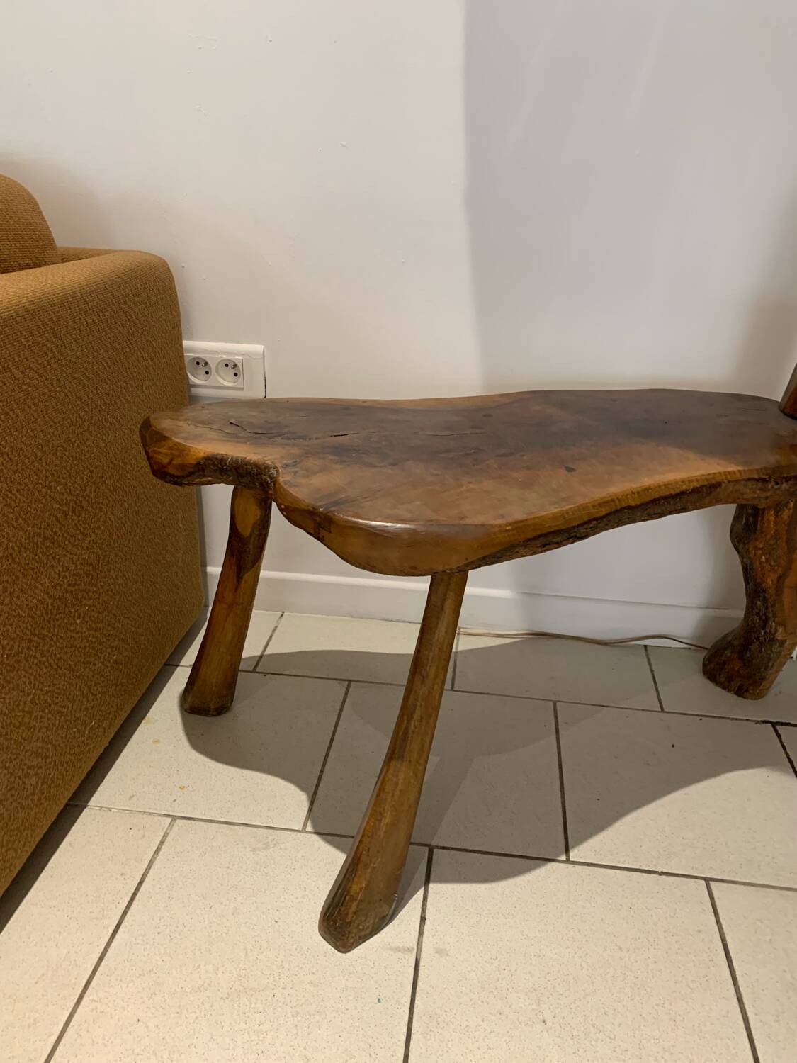 Liseuse Bois Vintage Corde Vallauris circa 1960