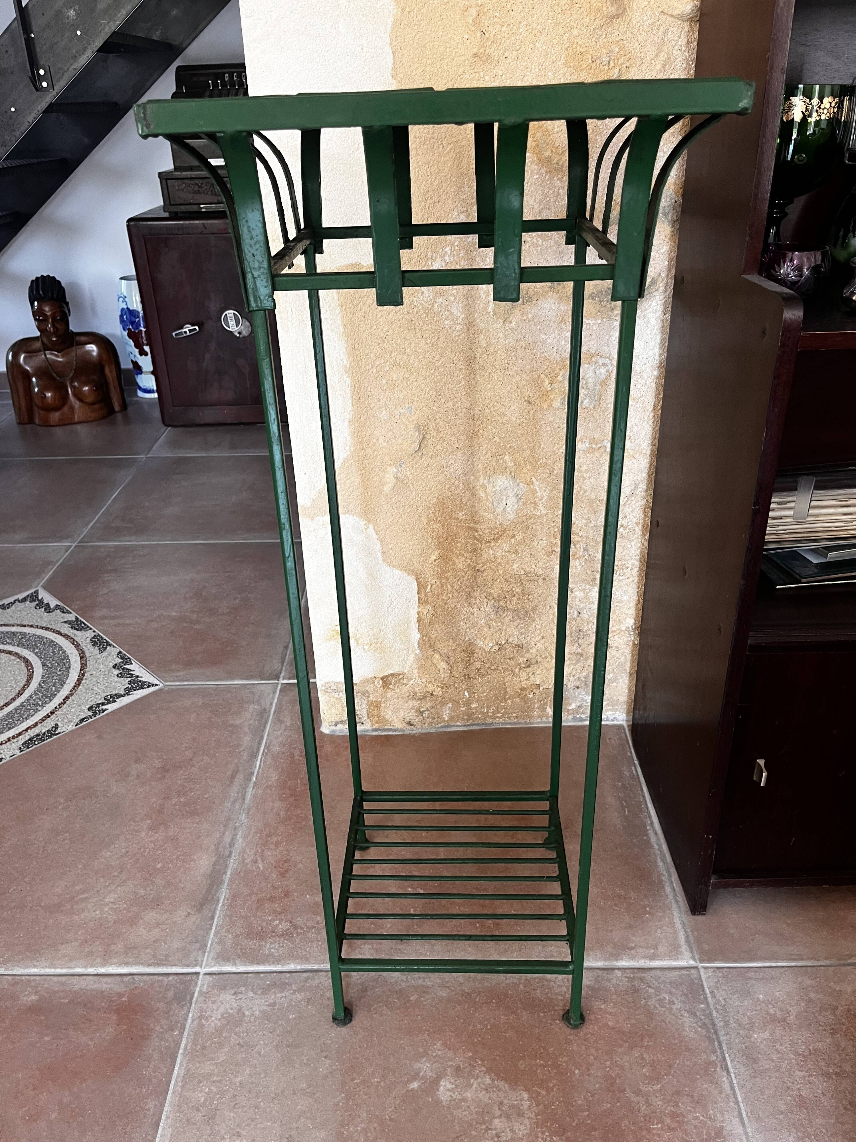 Metal and wood console table