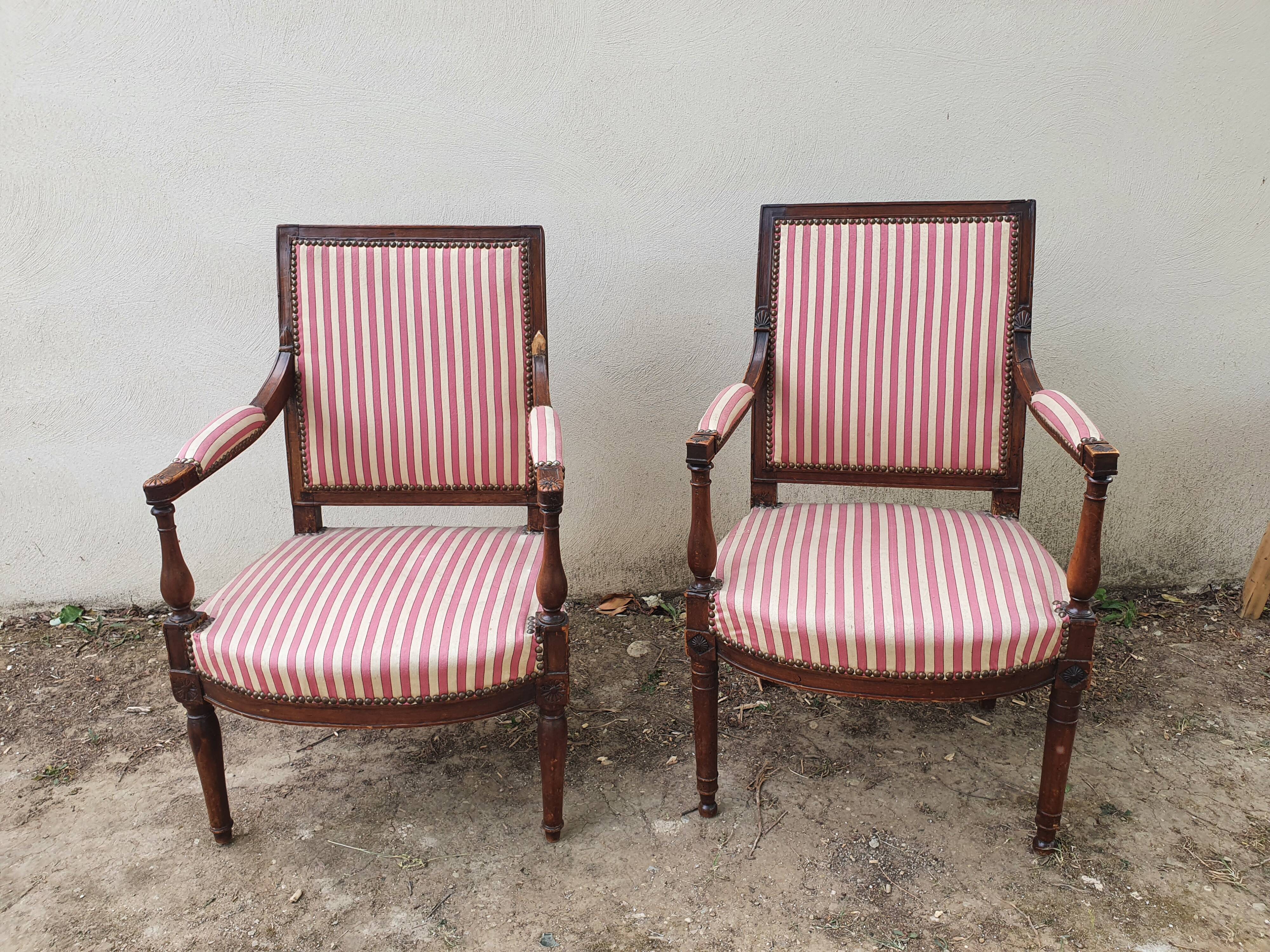 Pair of directoire period armchairs