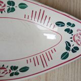 Ravier en céramique ancien, plat à ravier Digoin Sarreguemines, France. Motif floral