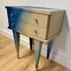 Navy blue and beige tie-dye bedside table