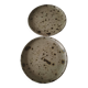 Set of two pyrite stoneware plates - natural mineral tones