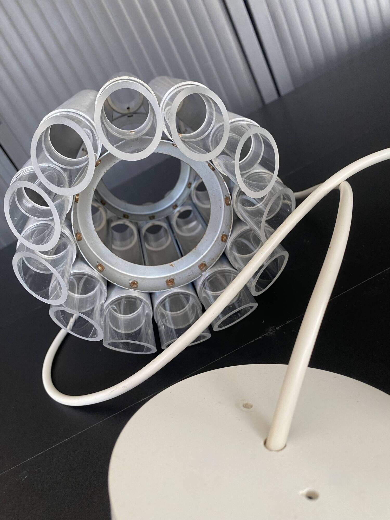Suspension lamp chandelier ceiling light Aluminium plexi raak septiem B-1205 1960