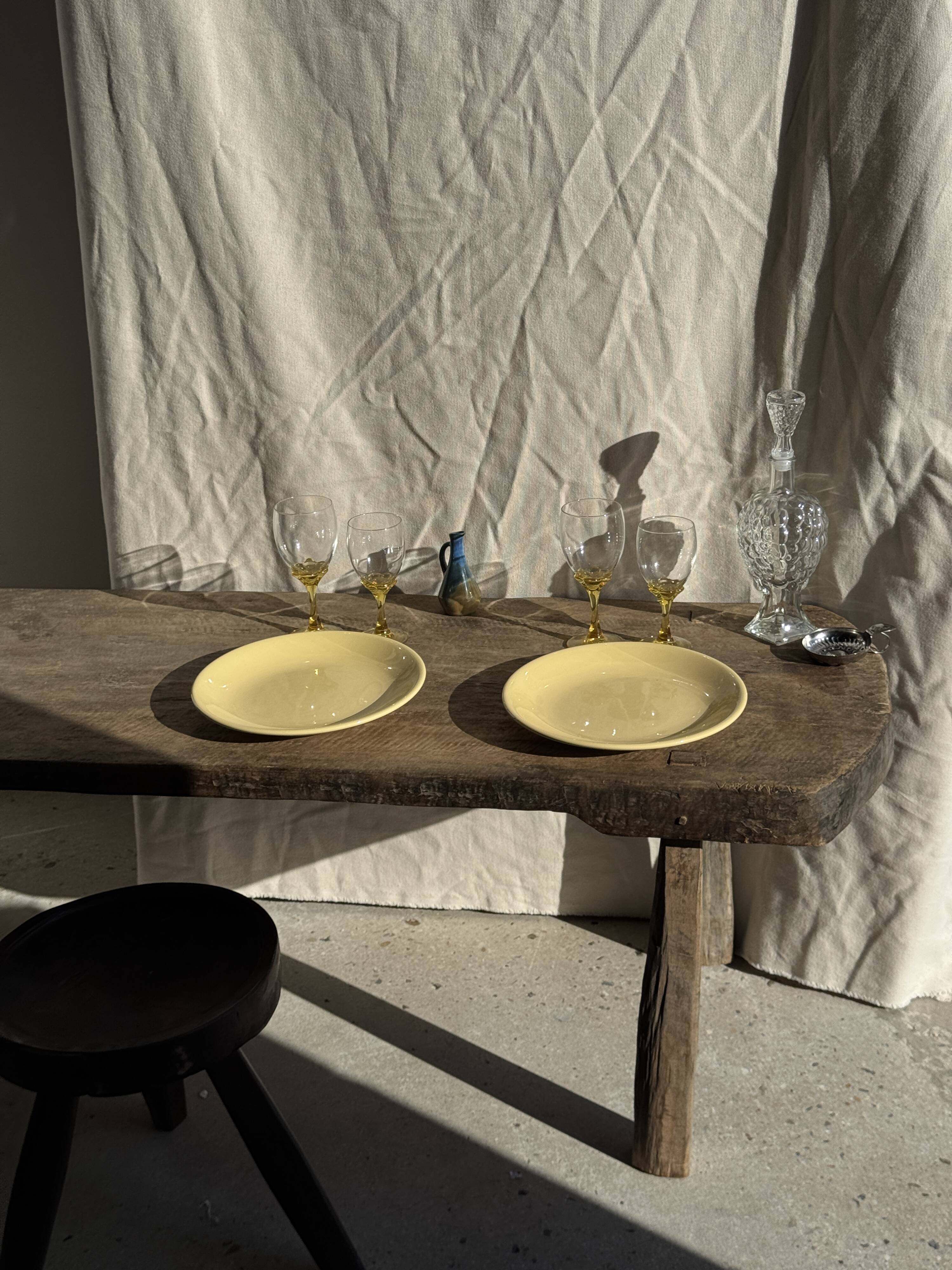 Set of 2 large yellow plates without brand D25.5