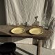 Set of 2 large yellow plates without brand D25.5