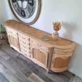 Low buffet in renovated solid cherry wood – Revisited Louis XV style – 250 cm