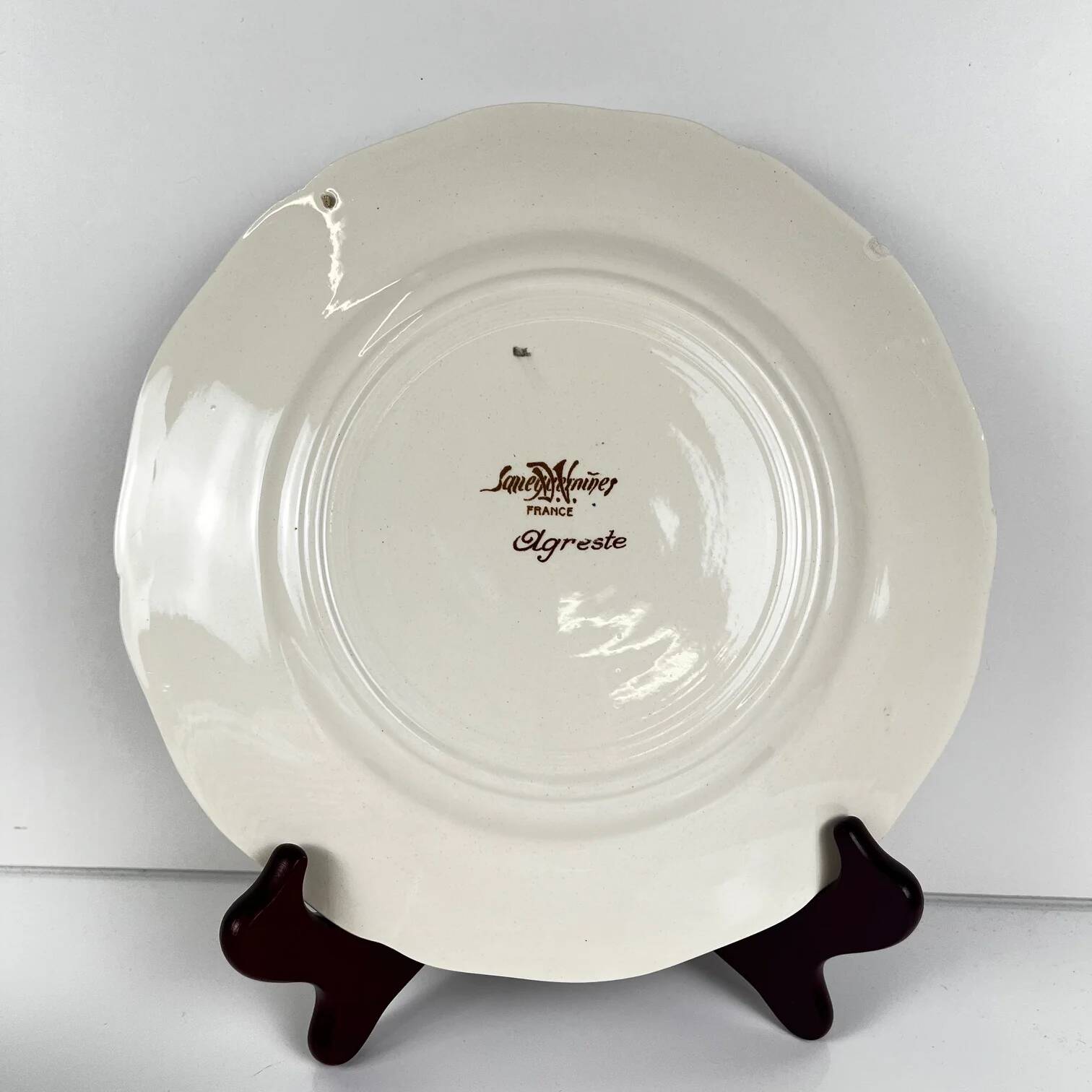 Lot de 8 assiettes plates "Agreste" Sarreguemines, XXe s.