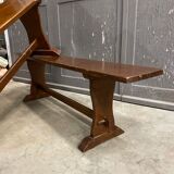 Pair of small oak farm benches