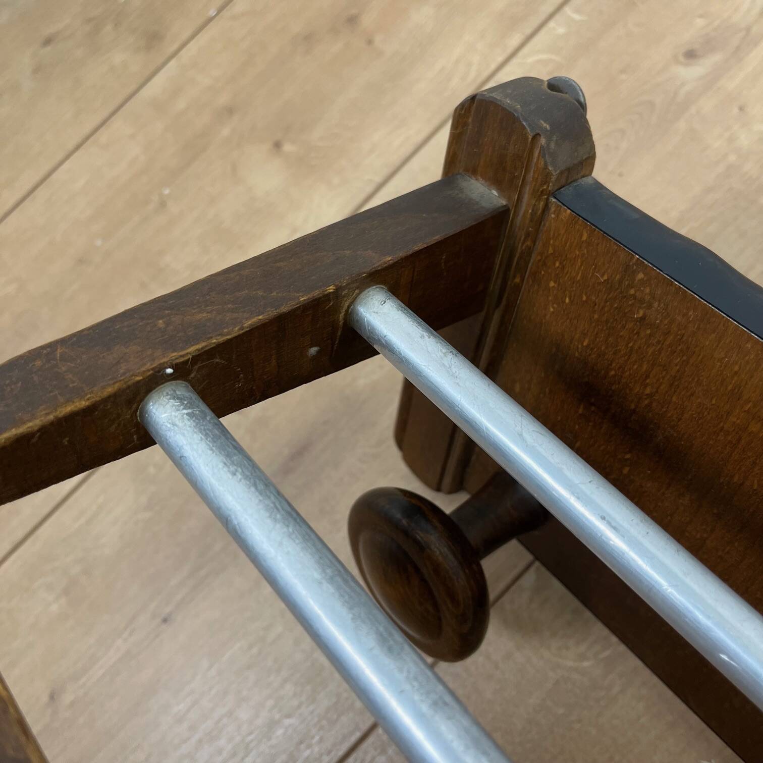 Wooden wall-mounted coat rack and hat rack, 1960/70