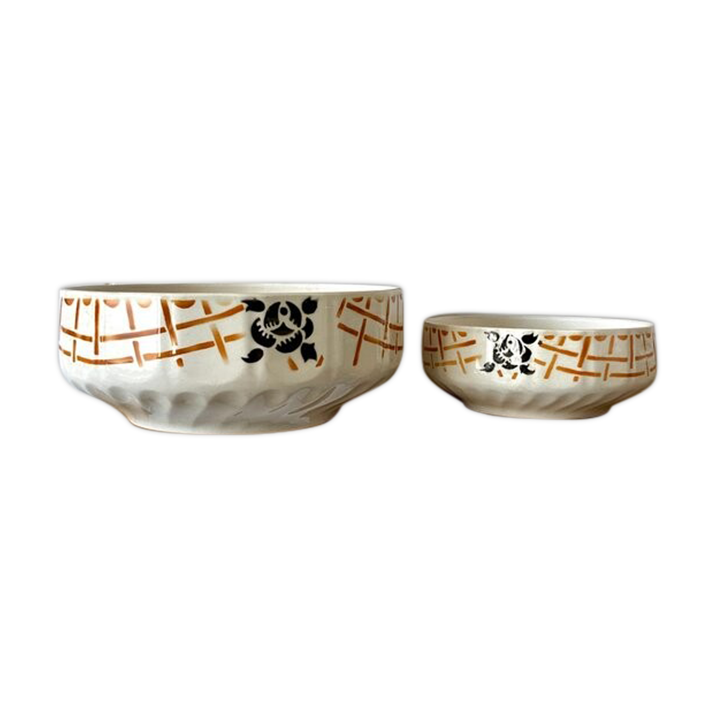 2 bowls in badonviller enamelled earthenware