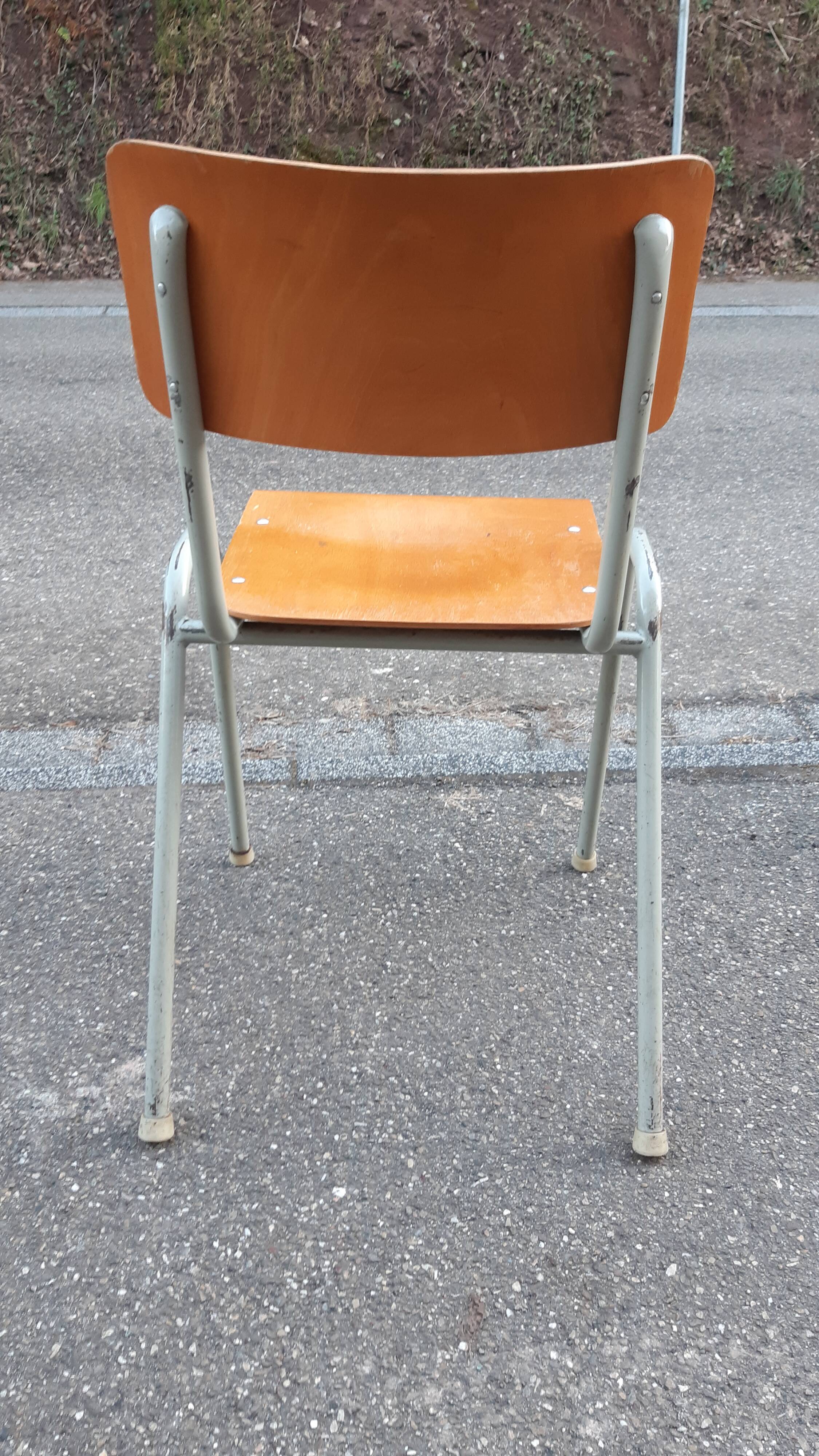 Set of 12 vintage industrial chairs