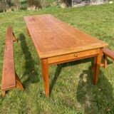 Farmhouse table and 2 benches
