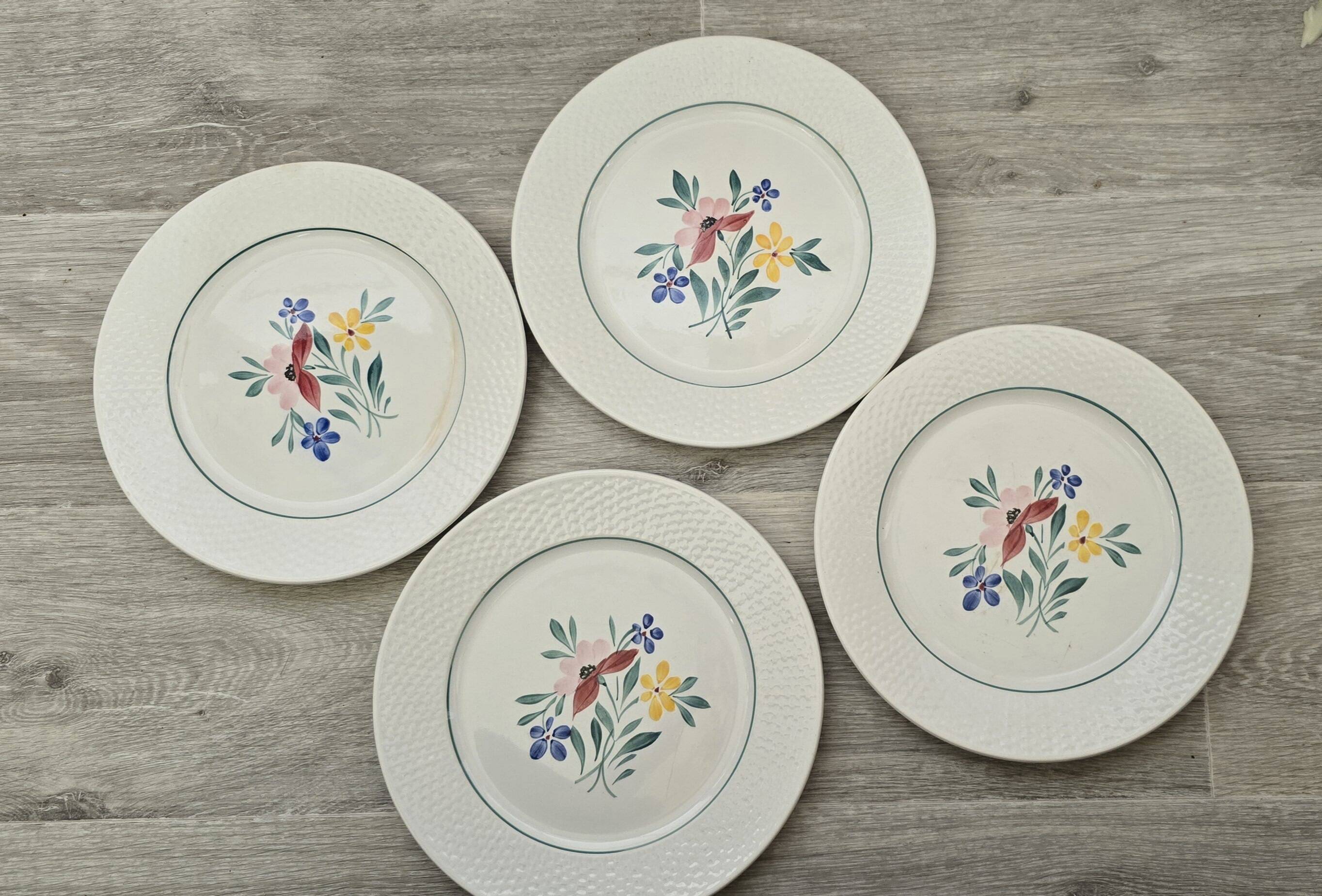 4 flat plates Fabiola Digoin Sarreguemines
