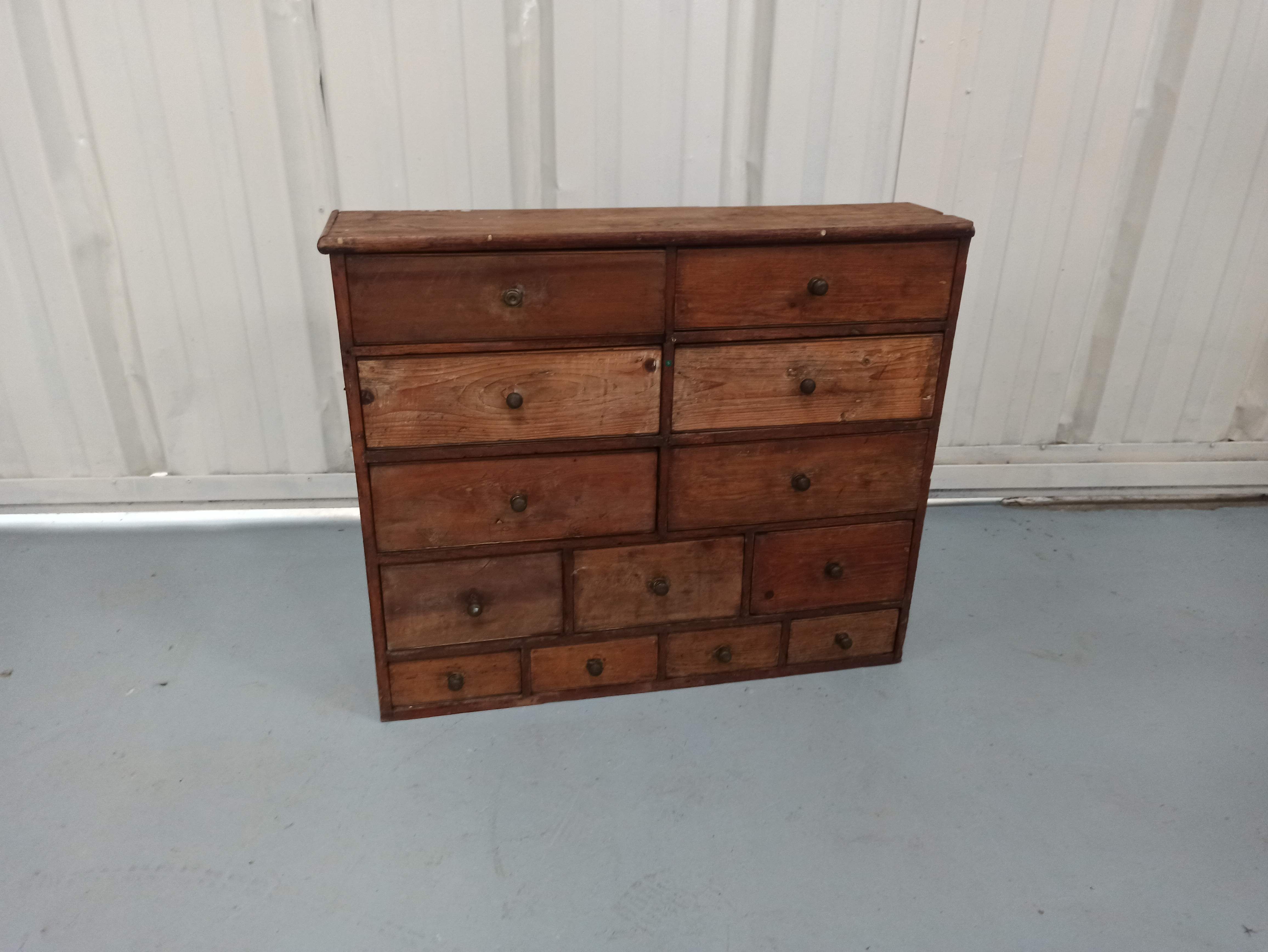 Hardware furniture wood multiple drawers old
