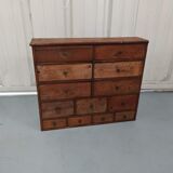 Hardware furniture wood multiple drawers old
