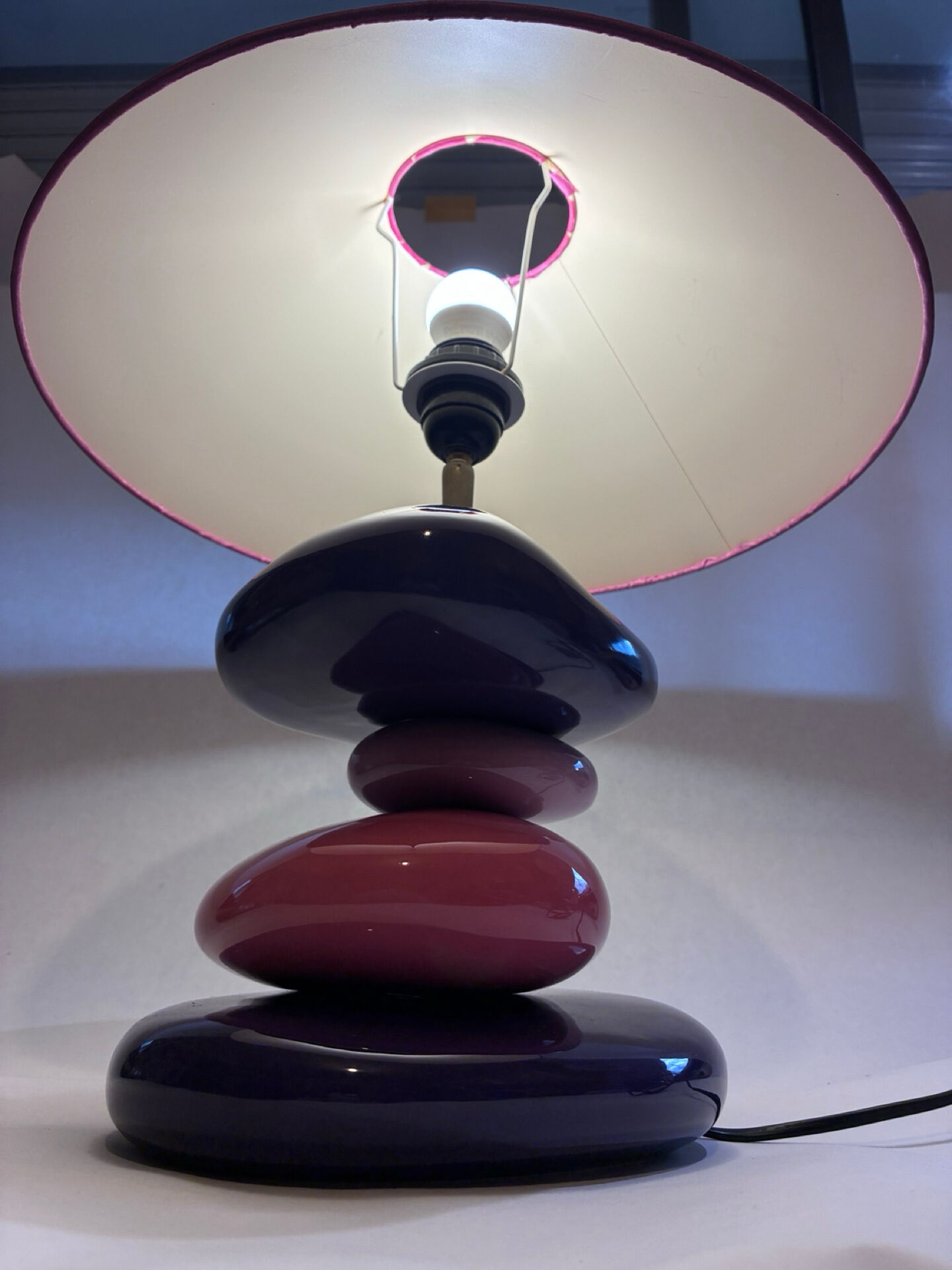 François CHATAIN Table Lamp Violet/Pink Conical Shade E27 230V